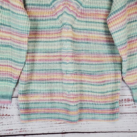 Lauren Conrad Rainbow Cable Knit Crochet Sweater Oversized Tunic Size M NWT - Picture 7 of 13